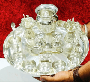 German silver BIG SIZE PUJA SET