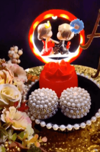 Engagement Ring Platter with LED Statue