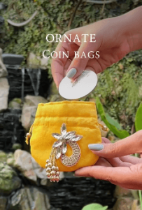 Silver Coin bags for wedding