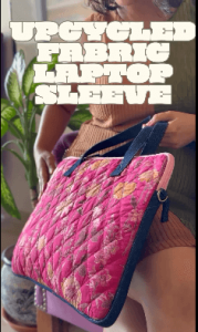 upcycled fabric laptop bags