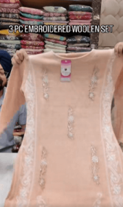 3 PC EMBROIDERED WOOLEN SET