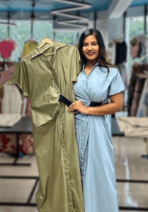 Asymmetrical cotton imported dress